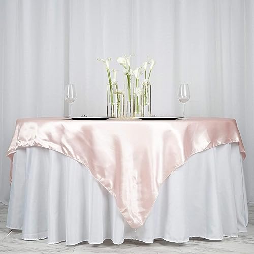 Balsa Circle 10 pcs 72x72 inch Blush Square Tablecloth Satin Fabric Overlays Linens | Table Cloths Cover for Wedding Party Banquet Reception Events Decoration Kitchen Dining Events Kitchen Dining - Image 6