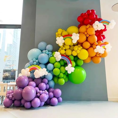 Voircoloria 66pcs Assorted Color Rainbow Latex Party Balloons, 12inch - Image 4