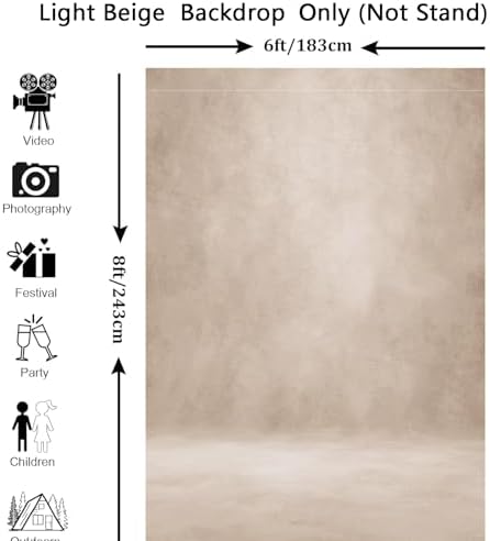 Abstract Photography Backdrop for Photoshoot 6x8ft, Beige,No Stand - Image 4