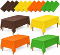 12 Pcs Fall Plastic Tablecloths, Yellow Orange Green Coffee by BCCSNNM