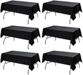 6-Pack Black Tablecloths for Rectangle Tables, 60 x 102 Inches by DailySet