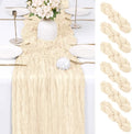 6 Pack Ivory Cheesecloth Table Runner 17x108 Inch Semi Sheer Boho Gauze Cheese Cloth Fabric Table Runners Table Decor for Wedding Party Baby Shower Birthday Home Decor Garden Farmhouse by Unknown
