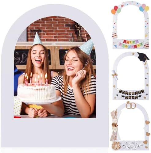 Beeveer 32 x 24 in Large Photo Booth Selfie Frame Props, White Arch by Beeveer