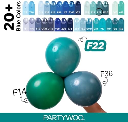 PartyWoo Slate Blue Balloons 50pcs Dusty Blue Boho Neutral Color 12 Inch - Image 4