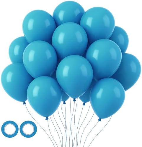 Voircoloria 105pcs Peacock Blue Party Latex Balloons, 12inch by Voircoloria