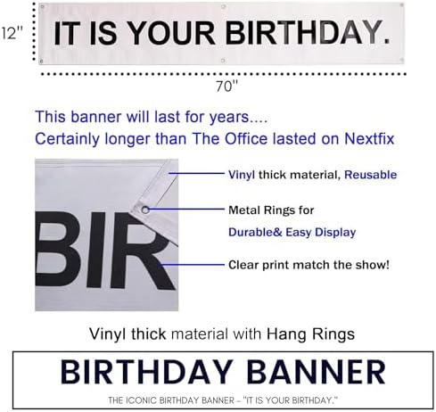 It is Your Birthday Banner, The Office Birthday Party Decorations 51Pcs - Image 3