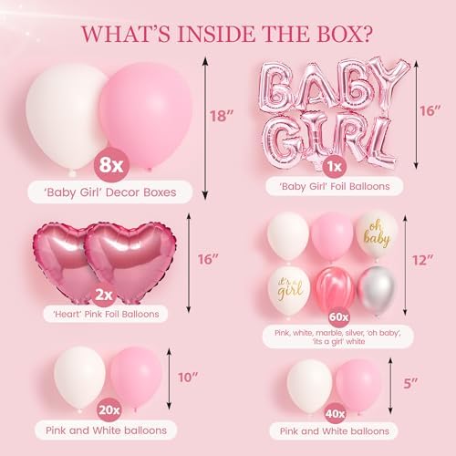 Pink Baby Shower Decorations for Girl - All-in-One inclusive JUMBO Decor Set - Image 2