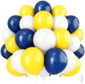 Isndare Navy Blue Yellow White Balloons, 12 Inch Navy Yellow Party Dark Yellow Latex Balloons Set for Boys Men Birthday Wedding Baby Shower Graduation Anniversary Decorations Is-02 by Isndare