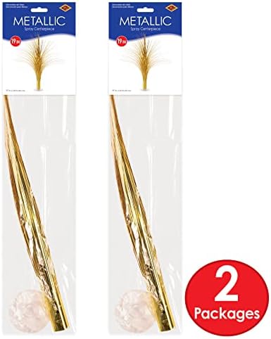 Beistle Gold Metallic Spray Centerpieces 19 Inch Lightweight Decor 2 Pack - Image 3