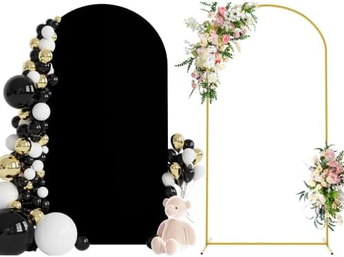 Wokceer 7.2FT Arch Backdrop Stand and Cover Set,Arch Stand with Black Cover by Wokceer