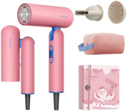 Dreame PocketCake Dual Voltage Travel Hair Dryer,Blow Dryer with Diffuser by Dreame