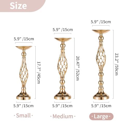 NUPTIO Gold Centerpiece Stand for Table, Twist Style, 22.8" Tall, 10 Pcs - Image 5