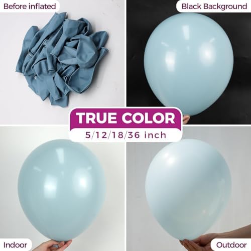 Bezente Dusty Blue Balloons 18 Inch 30 Pack Latex Large Thick - Image 2