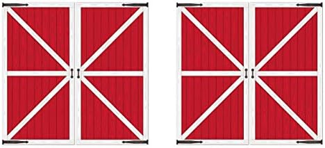 Beistle Red Barn Door Backdrop Props, 4 Pieces - Printed Plastic Animal Farm Party Wall Decorations, Western Birthday by Beistle