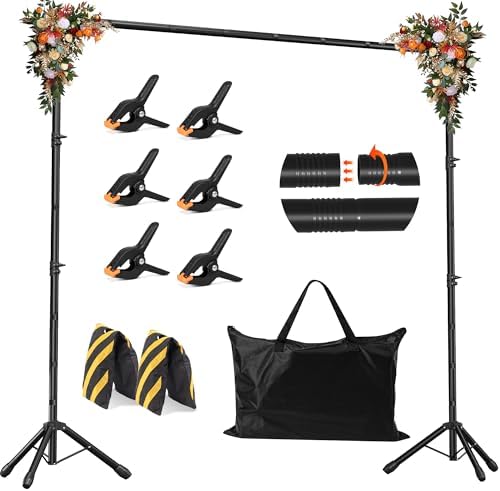 10x10 FT Backdrop Stand for Parties, Adjustable Photo Backdrop Stand Kit with Carrying Bag, Portable Background Stand Backdrop for Wedding, Photoshoot, and Photo Studio by Idealfordecoratehomeandoffice