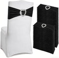 150 Pieces Chair Sashes & Bows - Stretch Spandex Chair Cover Band with Buckle for Wedding, Hotel Banquet, Birthday Party & Home Bulk Decorations(Black) by Unknown