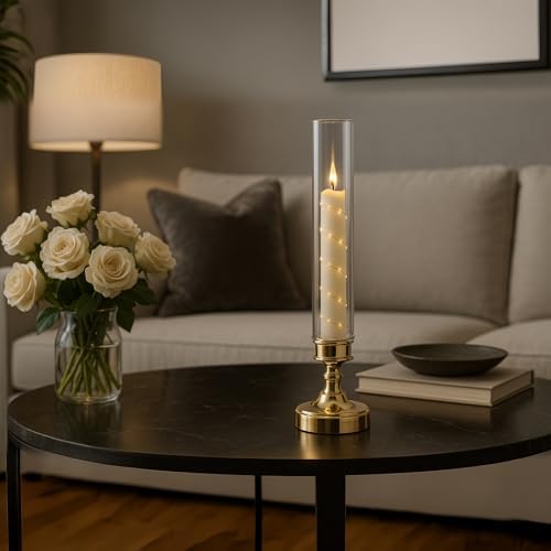 6PCS Flameless LED Candles with Timer, Flickering Battery Operated Candles with Embedded Star String Lights, Romantic Decorative Candles Table Decor for Home Wedding Room Christmas Decorations - Image 7