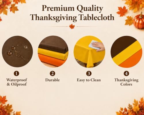 6 Pcs Thanksgiving Fall Disposable Plastic Tablecloth, 54 x 108 Inch - Image 3