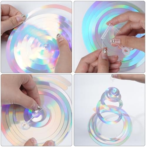 28 Pack Iridescent Ceiling Swirl Foil Decorations Hanging Plastic Streamer Themed Swirl Party Decoration for Celebration - Image 3