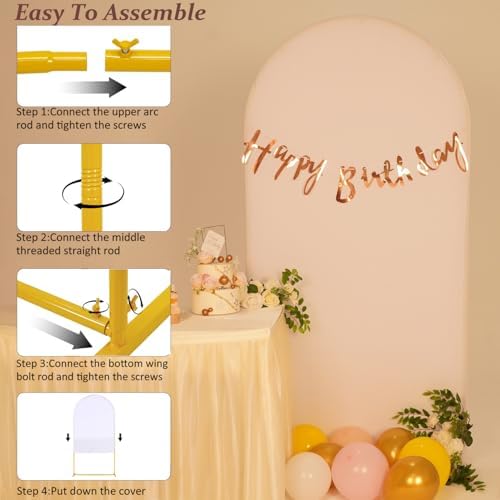 6.6FT Wedding Arch Backdrop Stand and Cover Set,Backdrop Arch Cover Set - Image 7