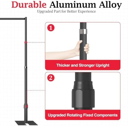 EMART 12x10ft Heavy Duty Backdrop Stand Frame with Adjustable Pipe，Black - Image 4
