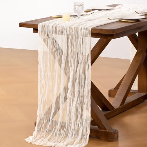 Cheesecloth Table Runner Tulle Fall Boho Wedding Shower Party Home Decor - Image 3