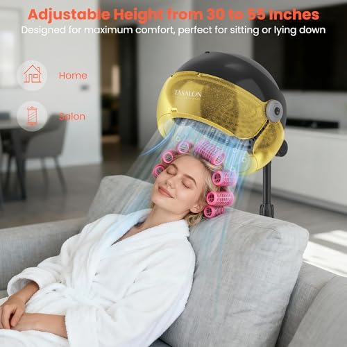 TASALON Ionic Hooded Hair Dryer for Home, Portable Hooded Dryer for Women - Image 2