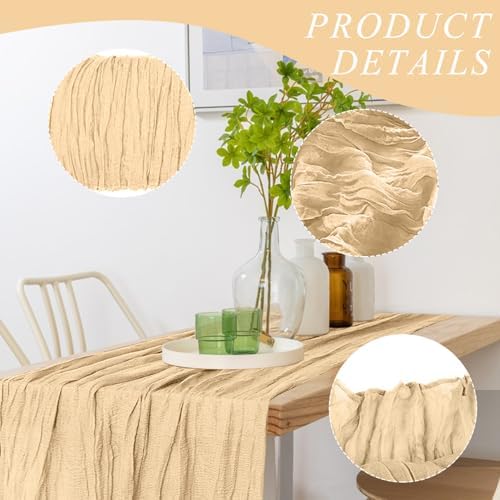 1 Pack Cheesecloth Table Runner 10Ft Christmas Gauze Boho Table Runners for Wedding Decor Bridal Shower Decorations(35" x 120") - Image 3