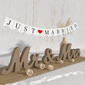 VIOPVERY Wooden Mr & Mrs Wedding Sign with Just Married Banner,Wood Color by VIOPVERY