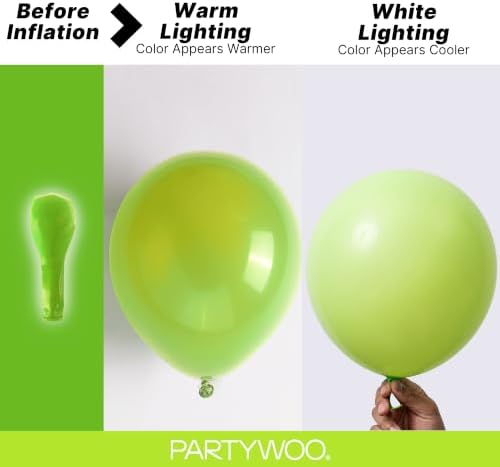 PartyWoo Lime Green Balloons 50pcs Light Green Color 12 Inch - Image 3