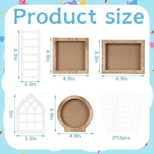 48 Pcs Interchangeable Seasonal Tiered Tray Decor, Vintage Color, Festive - Image 3