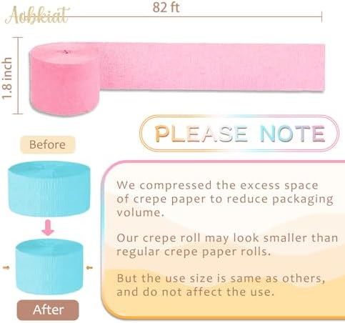 AOBKIAT Birthday Crepe Paper Streamers Party Decorations,5 Rolls Pastel Colorful Streamers for Candyland Theme Baby Shower Wedding Easter Christmas Decorations,1.8 Inch x 82 Ft/Roll - Image 5