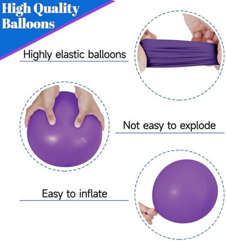 68Pcs Purple and Blue Party Balloons Kit 12 Inch Pearl Light Blue Metallic Purple Silver Snowflake Balloons with Ribbons for Winter Theme Birthday Wedding Girls Party Decorations. - Image 3