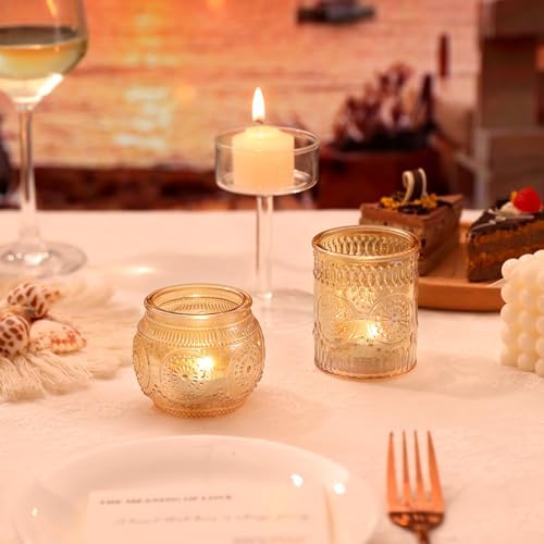 DARJEN Gold Votive Candle Holders Set of 36 - Glass Candle Holder Bulk for Table Centerpiece, Tea Lights Candle Holders for Home, Party & Wedding Shower Decorations - Image 5