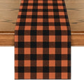 Artoid Mode Orange and Black Buffalo Check Summer Table Runner 13x72 Inch by ArtoidMode