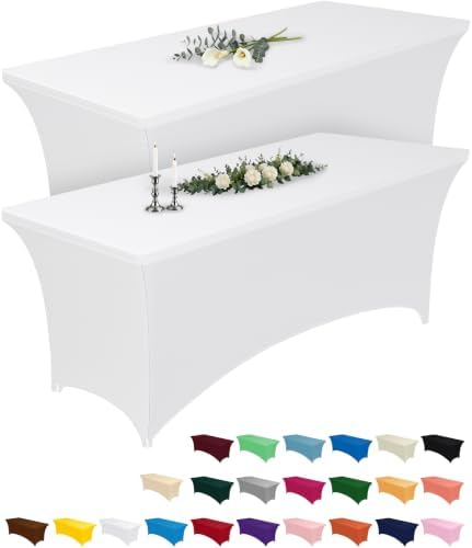 Pureegg Spandex Tablecloth 6ft 2 Pack White by Pureegg