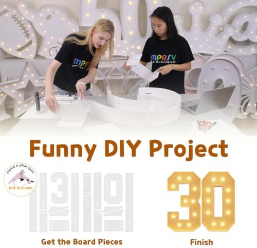 imprsv 30 Marquee Numbers, 4FT Light Up Numbers for 30th Birthday Decor - Image 2