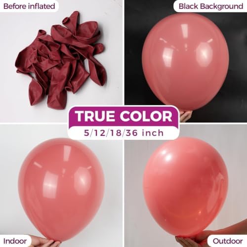 Bezente Dusty Pink Latex Party Balloons 100 Pack 12 inch - Image 2