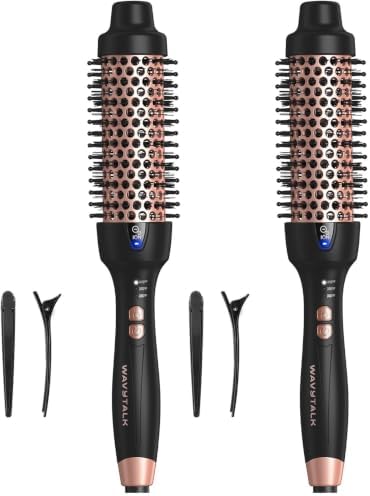 Wavytalk Updated Version Thermal Brush for Blowout Look, Blowout Express 1.5 Inch Ionic Thermal Round Brush Makes Hair Smoother Get Natural Curls, Dual Voltage, Easy to Use (Pack of 2) by wavytalk-HairTalks