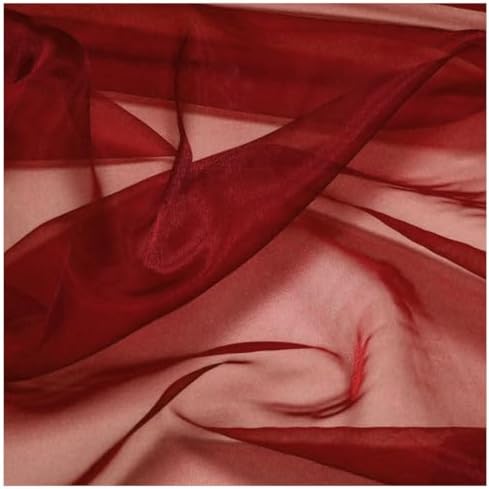 55 Yard Organza Fabric 44" Wide for Wedding Event Décor - Maroon - Image 3