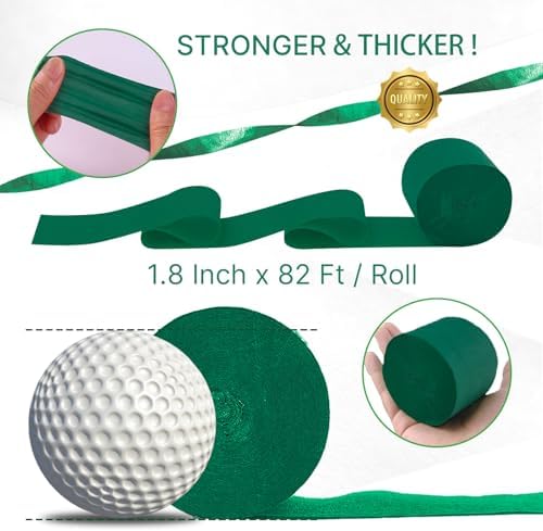 PartyWoo Green Crepe Paper 6pcs 492 FT Emerald Forest Green Streamers - Image 6
