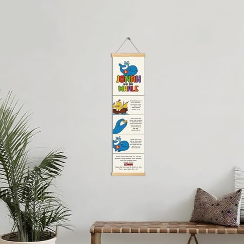 Jonah and the Whale Banner, Church Banner, Christian Rustic Hanging Door Flag, Farmhouse Decorations Outdoor Indoor, Church Activity Decor, Bible Lesson, Scripture and Words Decorations - Image 4