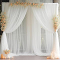 20ft X 10ft White Tulle Backdrop Curtain for Parites, Sheer Backdrop Curtains Fabric Drapes for Wedding Ceremony Arch Party Stage Decorations by Partisky
