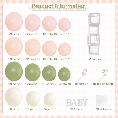 CROSSFINGERS Pink and Sage Green Wildflower Baby Shower Decorations - Image 2
