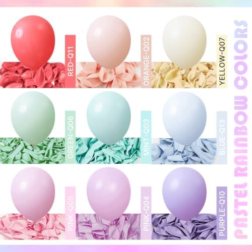 PartyWoo Pastel Light Baby Pale Balloon Arch Kit 140pcs Different Sizes - Image 2