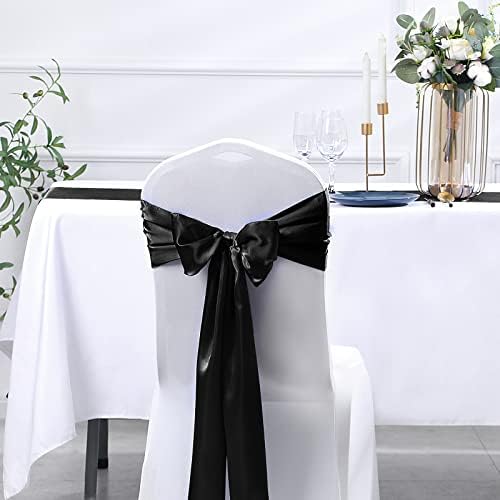 SiinvdaBZX 12 Pcs Black Satin Table Runner 12 x 108 inches Long - Image 6
