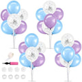 TONIFUL 4 Macaron Blue Purple Balloon Stand Balloon Centerpieces for Table by TONIFUL