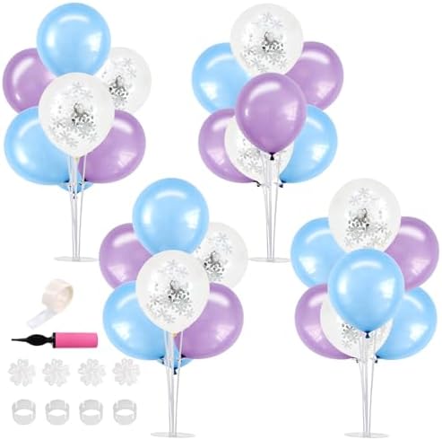 TONIFUL 4 Macaron Blue Purple Balloon Stand Balloon Centerpieces for Table by TONIFUL