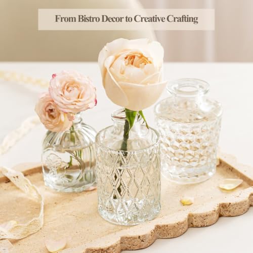 Clear Glass Bud Vase Set of 32 Pcs,Small Bud Vases in Bulk,Glass Crystal Flower Vases Table Centerpieces for Party Event Wedding Decor Baby Shower Decorations (Clear, 32 Pcs) - Image 3