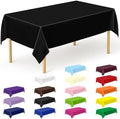 QZYL 12 PCS Table Cloth Rectangle, Black Picnic Table Cover with Bench Covers, 54 X 108 in Disposable Christmas Table Cloth Rectangle Table for Camping Birthdays Weddings Parties by QZYL